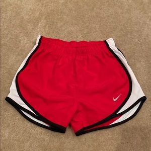 Red women’s Nike shorts